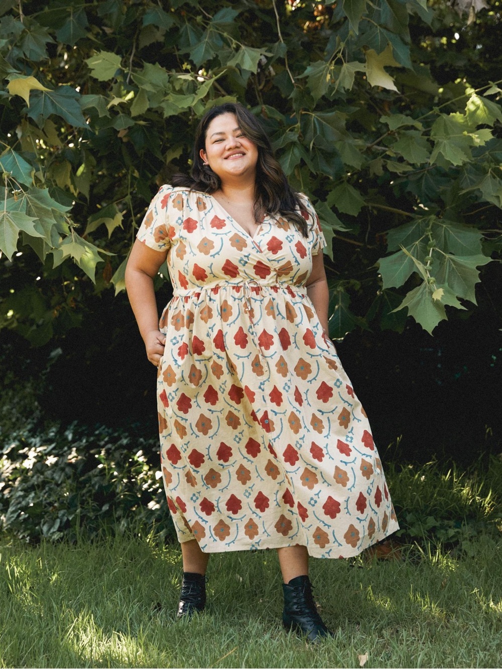 Christy Dawn The Dawn Dress in Oak Leaf extended, plus size 3x, 20, 22, 24